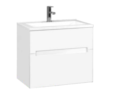 IKAROS GLOSSY WHITE WALL HUNG CABINET WITH BASIN 800x460x600MM