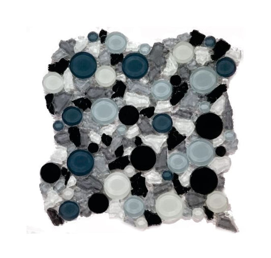 MULTICOLOUR GREY GLASS DECORATIVE MOSAIC