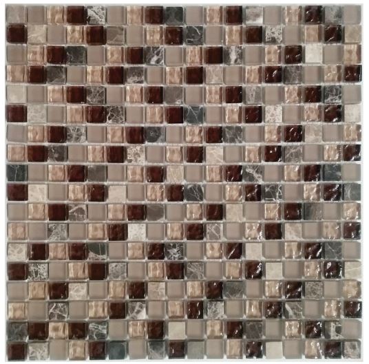 BEIGE MARBLE & COPPER DECORATIVE MOSAIC