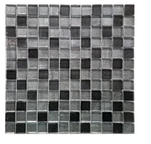 SILVER GREY GLASS EMBOSS DECORATIVE MOSAIC