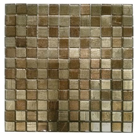 GOLD-BROWN GLASS EMBOSS DECORATIVE MOSAIC