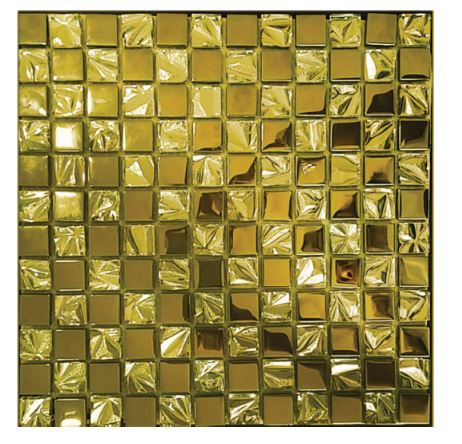 GOLD GLASS EMBOSS DESIGN DECORATIVE MOSAIC