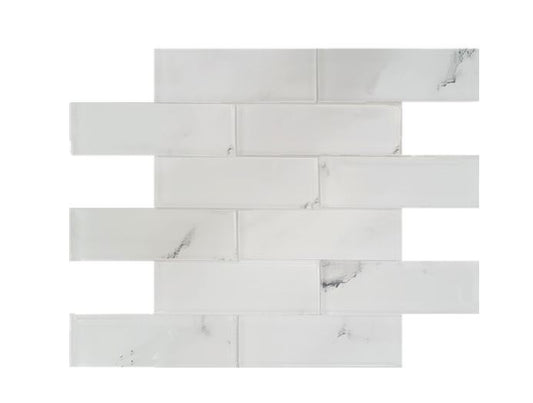 WHITE GLASS DECORATIVE MOSAIC