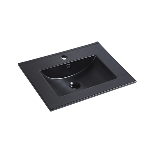 BLACK ABOVE COUNTER FURNITURE BASIN 610x465x170MM