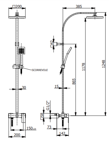 COMPLETE SHOWER COLUMN