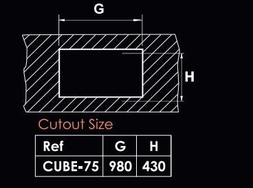 KITCHEN SINK CUBE-75 990x440x200MM