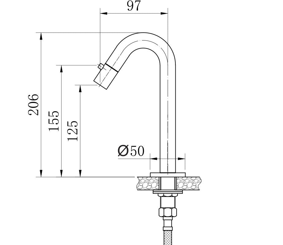 ROUND KITCHEN MIXER SINGLE TAP