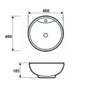 TORONTO ROUND ART BASIN ᴓ460x185MM