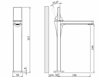 LINE 42 LONG WHITE BASIN MIXER