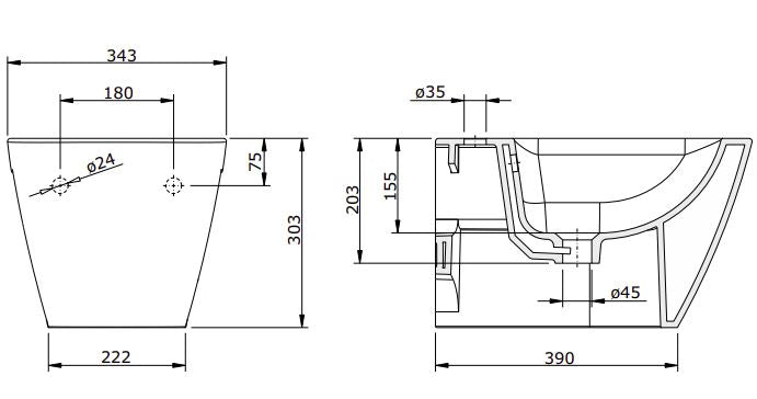 LOOK WALL HUNG BIDET