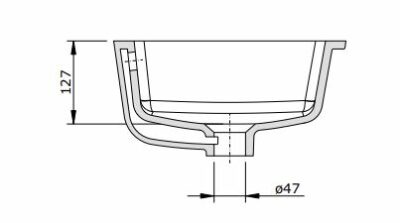 AGRES UNDER COUNTER BASIN 548x347x127MM