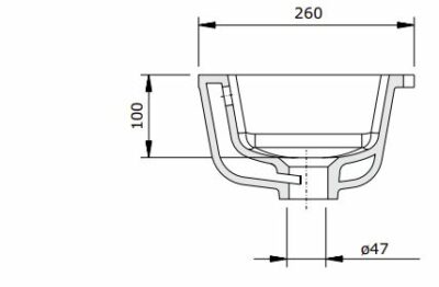 AGRES UNDER COUNTER BASIN 440x260x100MM