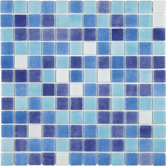 MULTICOLOUR BLUE GLASS MOSAIC FOR SWIMMING POOL