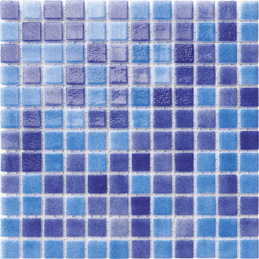 MULTICOLOUR BLUE GLASS MOSAIC FOR SWIMMING POOL