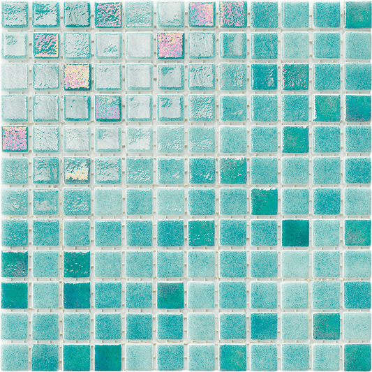 IRIS MIX SAPPHIRE GREEN GLASS MOSAIC FOR SWIMMING POOL