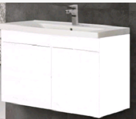 EMILY 2 WHITE WALL HUNG CABINET WITH/WITHOUT BASIN