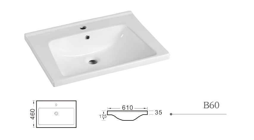 BOGOTA 60 LAKA WHITE GLOSSY WALL HUNG CABINET 600×460x500MM