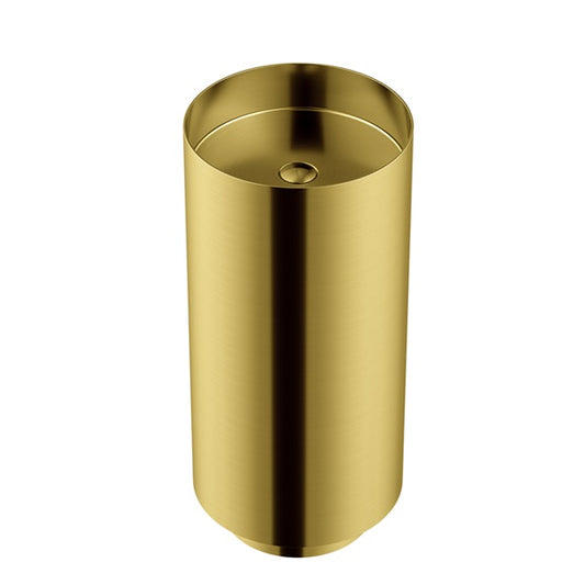 BRUSHED CHAMPAGNE GOLD PEDESTAL WASH BASIN 38x38x83CM