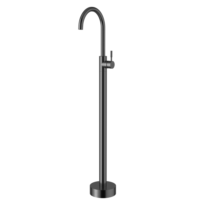 FLOOR STANDING BRUSHED GUNMETAL BLACK BASIN MIXER