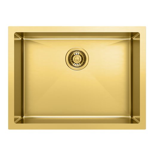 BRUSHED CHAMPAGNE GOLD UNDERMOUNT KITCHEN SINK 60x45x22CM