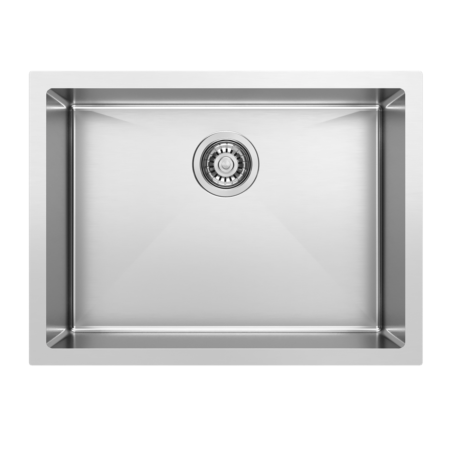 BRUSHED STEEL UNDERMOUNT KITCHEN SINK 60x45x22CM