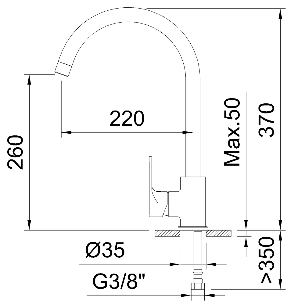 ROCKET SINGLE LEVER CHROME SINK MIXER