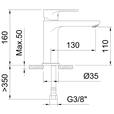 ROCKET SINGLE LEVER BLACK MATTE BASIN MIXER