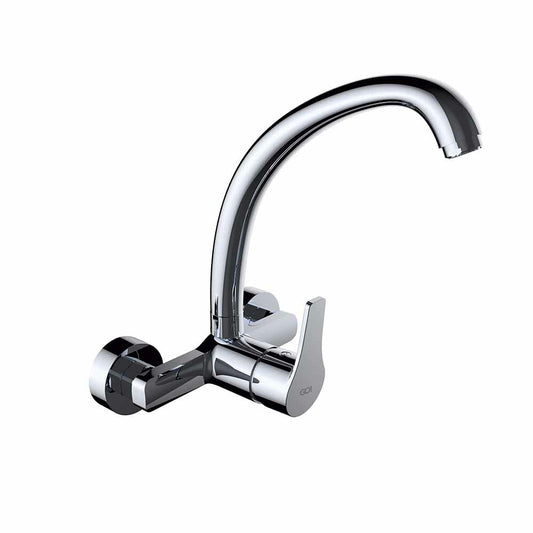 GO! SINGLE LEVER WALL MOUNTED CHROME SINK MIXER