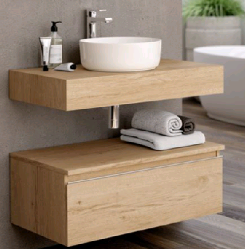 TOSCANA BAMBU WALL HUNG CABINET WITHOUT BASIN 795x450x315MM