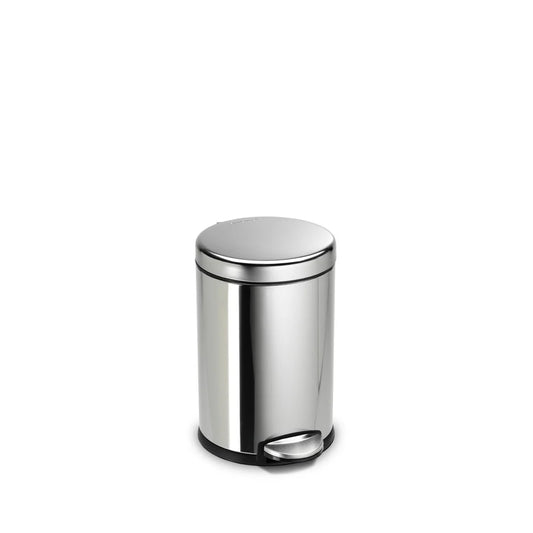 4.5L Round Pedal Bin Polished Stainless Steel