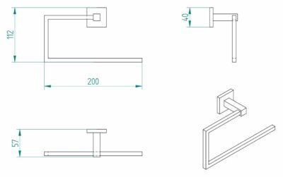 CUBE SQUARE TOWEL RING