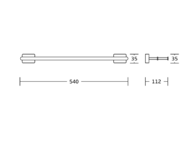 TEE DOUBLE TOWEL RAIL 60CM