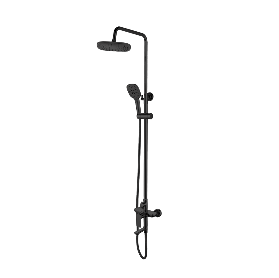 FONTANA COMPLETE EXTENDABLE BLACK SHOWER COLUMN