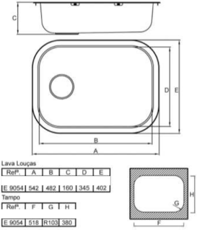 AIR KITCHEN SINK E9054 54.2×40.2x16CM