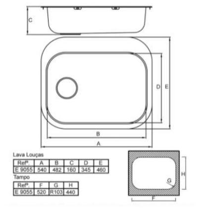 AIR KITCHEN SINK E9055 54×48.2x16CM