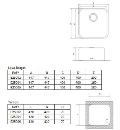 KITCHEN SINK E25004 44.7×44.7x16CM