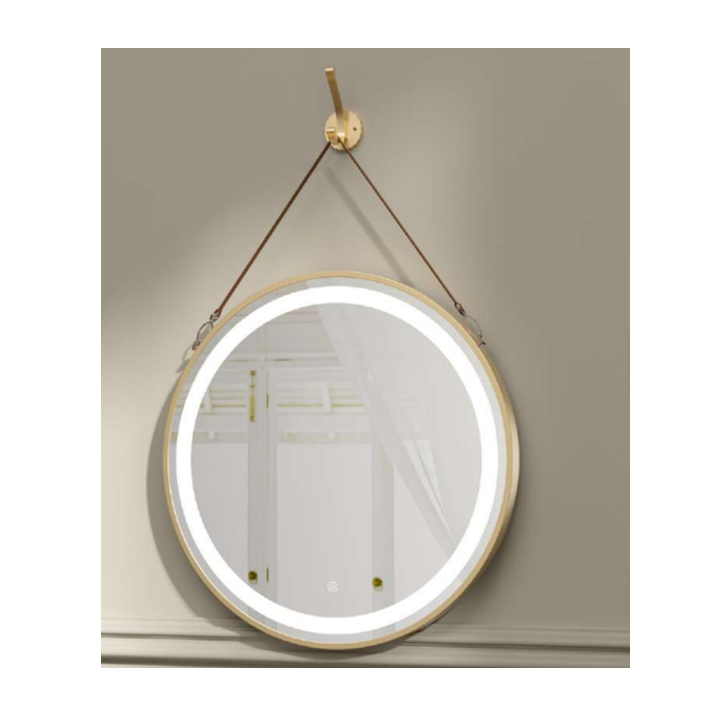 ROUND LED MIRROR WITH GOLD FRAME ⌀80x100CM