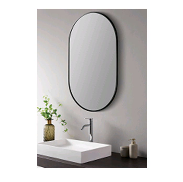 MIRROR WITH BLACK FRAME 45x80CM