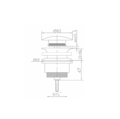 MATTE BLACK UNIVERSAL CLICK-CLACK VALVE