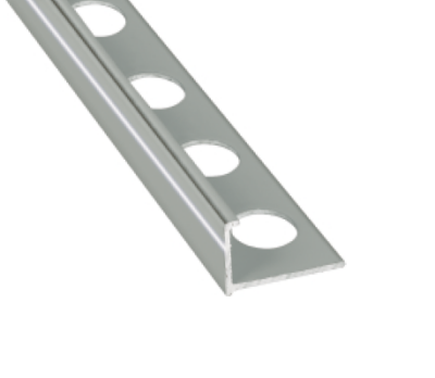 ALUMINIUM SILVER SHINE L-SHAPED CORNER PROFILE 12MM