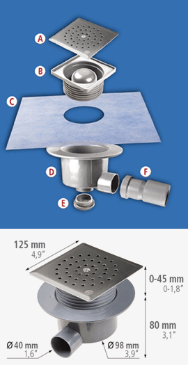 SHOWER DRAIN SQUARE