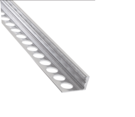 ALUMINIUM SILVER SHINE L-SHAPED CORNER PROFILE 12MM