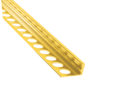 ALUMINIUM GOLD SHINE L-SHAPED CORNER PROFILE 10MM