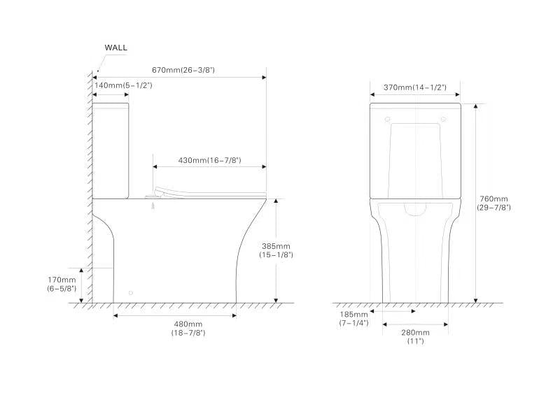 LIA COMPLETE SET TOILET P-TRAP 180MM/S-TRAP 300MM