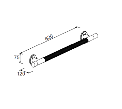 WHITE BATH HANDLE 82CM