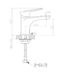 SPRINT SINGLE LEVER BASIN MIXER WITH BRASS POP-UP WASTE BLACK MATT