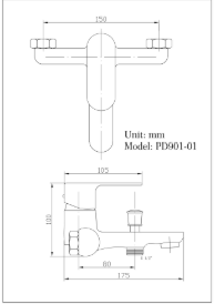 FOSS BATH MIXER MATT BLACK