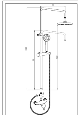 Round Black Matte Column with mixer