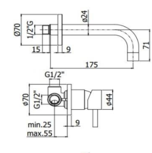 STICK CONCEALED SINGLE LEVER BASIN MIXER CHROME