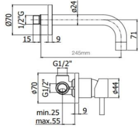 STICK CONCEALED SINGLE LEVER BASIN MIXER CHROME